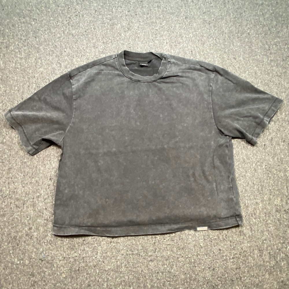 Sumwon Shirt Sz M Mens Grey Streetwear Boxy Cropped Mineral Wash Heavyweight Tee